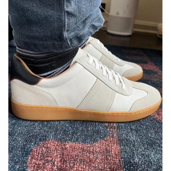 Allen Edmonds LUDLOW Slip-On Stretch Lace Up Sneakers Dove Suede Mens US 8.5 - Picture 2 of 13